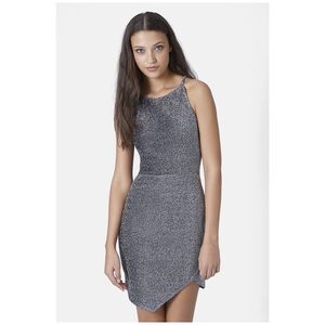 Topshop Metallic Wrap Dress
